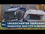MEXIKO: Horror-Crash! Güterzug rammt Bus – Zehn Menschen sterben an ungesichertem Bahnübergang