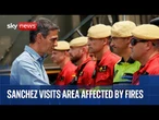 Spanish PM Pedro Sanchez visits area impacted by wildfires