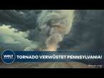 USA: Naturgewalt! Schwerer Tornado fegt über Pennsylvania hinweg und hinterlässt Spur der Verwüstung