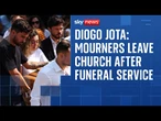 Diogo Jota and brother Andre Silva's coffins carried from church after funeral service