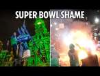 Fires & fights in Philadelphia as fans swarm streets after Super Bowl win