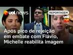 Michelle reabilita imagem após pico de rejeição em embate com Flávio Bolsonaro | Daniela Lima