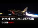 Israel says it hit 100 Hezbollah rocket launchers in Lebanon | BBC News