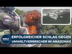 UMWELTVERBRECHEN IM AMAZONAS: In Brasilien und Kolumbien Goldabbau unterbunden — Flüsse verseucht!