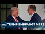 USA: Trump empfängt Merz am Weißen Haus! Limousine des Kanzlers fährt vor