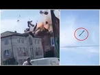 UCRAINA, drone kamikaze russo centra un palazzo a KHARKIV: le immagini dell'impatto devastante