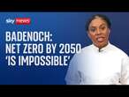 Badenoch calls for honest reassessment of net zero goals