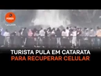Turista pula em catarata para recuperar celular