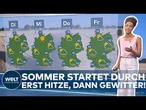 WETTER: Bis zu 35 Grad! Deutschland schwitzt – nach der Hitze steigt die Gefahr von Gewittern!