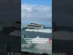 Terrifying moment 75-foot boat narrowly misses surfers before running aground