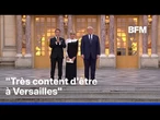 Le couple Macron accueille Donald Trump au château de Versailles