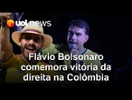 Flávio Bolsonaro celebra vitória de Espriella na Colômbia e fala em 'triunfo das agendas de direita'