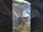 Horrifying moment speeding car smashes head-on into garbage truck