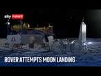 Rover attempts to land near the moon's south pole