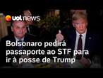 Bolsonaro pedirá passaporte ao STF assim que receber convite para a posse de Trump