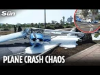 Plane CRASHES onto road in Spanish holiday hotspot moments after take-off