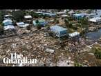 Drone footage shows the devastating aftermath of Hurricane Helene