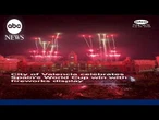 City of Valencia celebrates Spain's World Cup win with fireworks display
