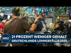 DEUTSCHLAND: Lohnschere öffnet sich! Ostdeutsche verdienen im Durchschnitt 13.000  Euro weniger!