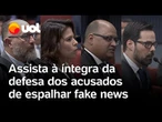 STF julga aliados de Bolsonaro: assista à íntegra da defesa dos acusados de espalhar fake news