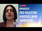 Home secretary calls on pro-Palestinian protesters to suspend marches after synagogue attack