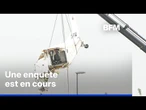 Crash à Tomblaine: la carcasse de l'avion en cours d'évacuation