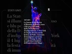 La Statua della Libertà si illumina con i colori degli Usa per l'indipendenza 4 luglio