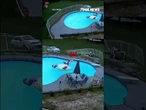 'OH MY GOD': Woman frantically chases after a car as it rolls away backward #car #shorts #pool #omg