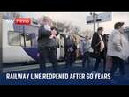 Passengers ride new Northumberland line for the first time in 60 years