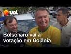 Bolsonaro vai à votação em Goiânia, reclama de Moraes e, sem provas, questiona acidente de Lula