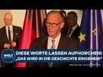 AMTSÜBERGABE: Scholz tritt ab, Merz tritt an! Lobende Kanzler-Worte nach heftiger Zitterpartie