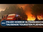 FRANKREICH: Tausende Touristen evakuiert! Waldbrand wütet weiter im Südwesten Frankreichs!