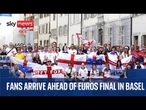England v Spain build-up | Fans arrive at St Jakob Park in Basel ahead of Euros final