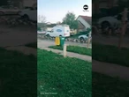 Massive gaggle of geese marches through Indiana neighborhood