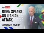 US President Joe Biden holds news conference after Iranian attack on Israel