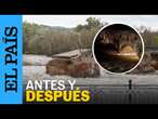 Antes y después del derrumbe del puente viejo de Talavera de la Reina