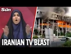 Dramatic moment Iran state TV station is BLITZED by Israel during live broadcast