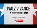 Watch live: Walz V Vance Vice President Election Debate tonight from 2am