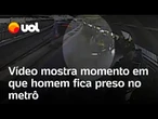 Vídeo mostra momento em que homem fica preso entre portas do metrô; ele morreu após ser arrastado