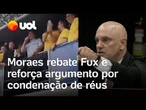 Alexandre de Moraes rebate Luiz Fux e reforça argumento sobre organização criminosa com vídeos; veja