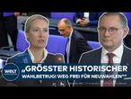 AFD-STATEMENTS: "Der Wahlbetrüger und Lügner ist durchgefallen!" Das sagen Weidel & Chrupalla