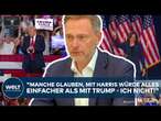 BUNDESFINANZMINISTER: Lindner für Harris oder Trump? 