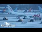 Heavy snow disrupts travel at Manchester, Liverpool airports