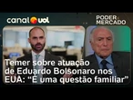Eduardo Bolsonaro leva defesa às últimas consequências para salvar o pai, diz Temer