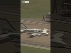 Plane lands on foam-covered runway