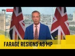 BREAKING: Nigel Farage quits as MP and will stand in Clacton by-election