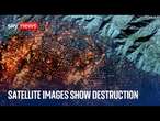 Satellite images show destruction caused by California wildfires