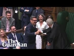 Commons erupts in cheers and heckling as Andy Burnham sworn in as MP