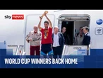 Spain arrive in Madrid following World Cup win