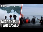 French cops tear gas & pepper spray migrants trying to board small boats to Britain